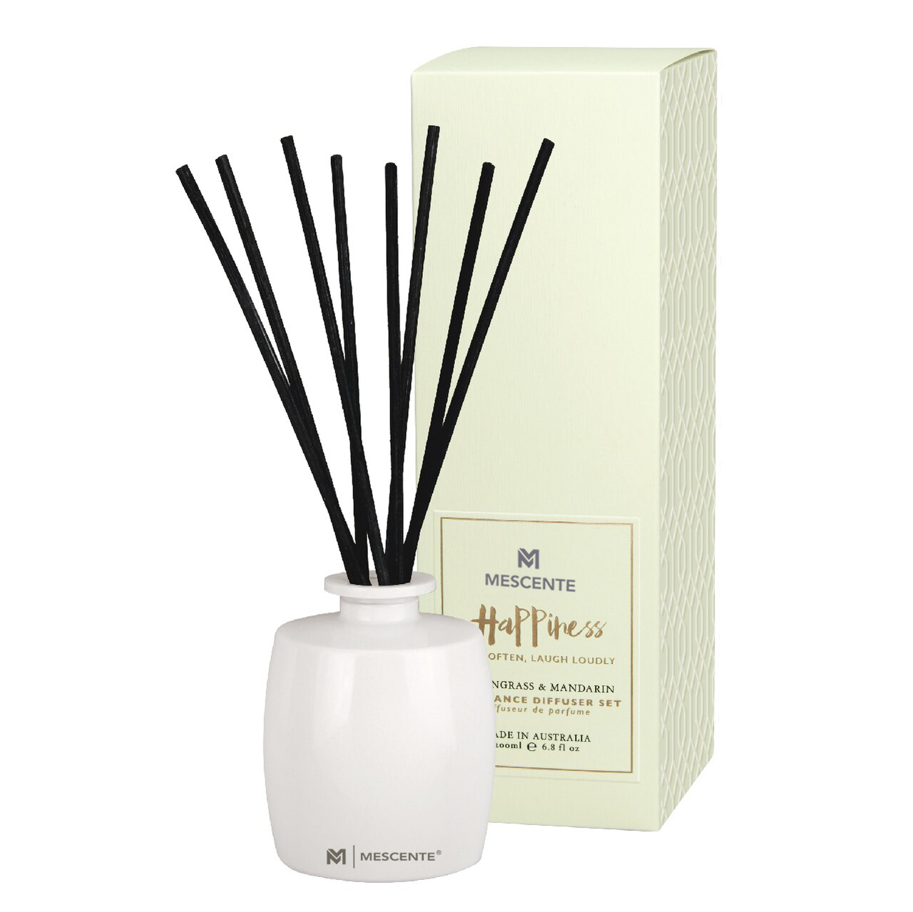M&Scent Botol Kaca Besar Home Essentials Aroma Reed Diffuser Set Hadiah Dengan Batang Rotan
