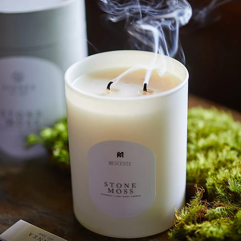 Logo M&Scent Tersuai Meditasi Batu Bukan Toksik Herba Dituang Tangan Lilin Kristal Lilin Soya Wangi Asli