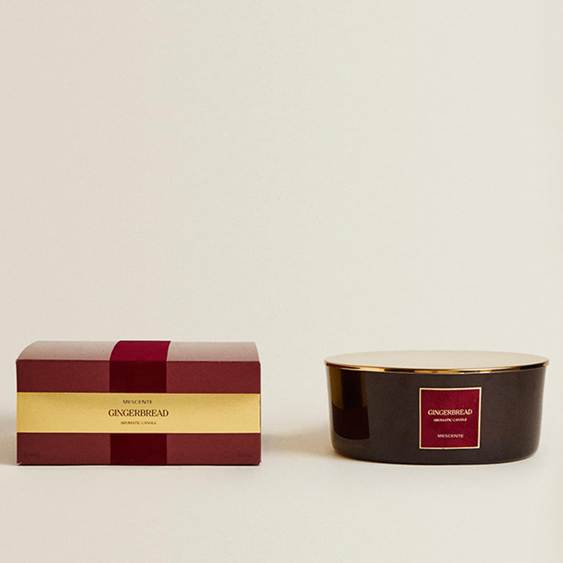 M&Scent Custom Luxury 3 Wicks Candles Personalized Private Label Black Matte Glass Scented Candle