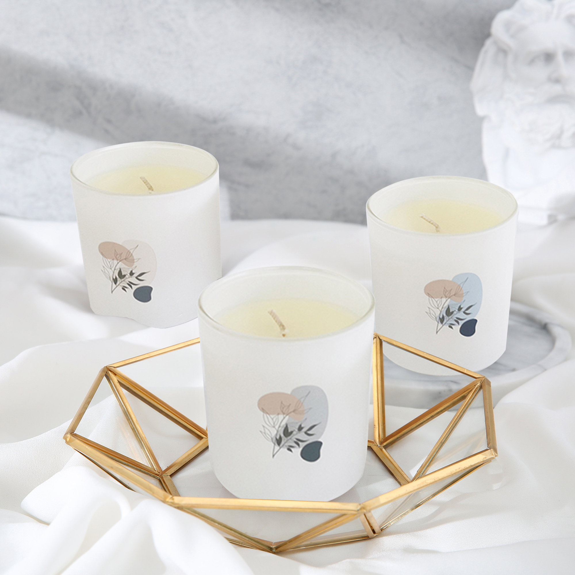 M&Scent Pelbagai Kualiti Tinggi 100% Lilin Soya Wangi Aroma Asli dalam Balang Kaca Dengan Penutup