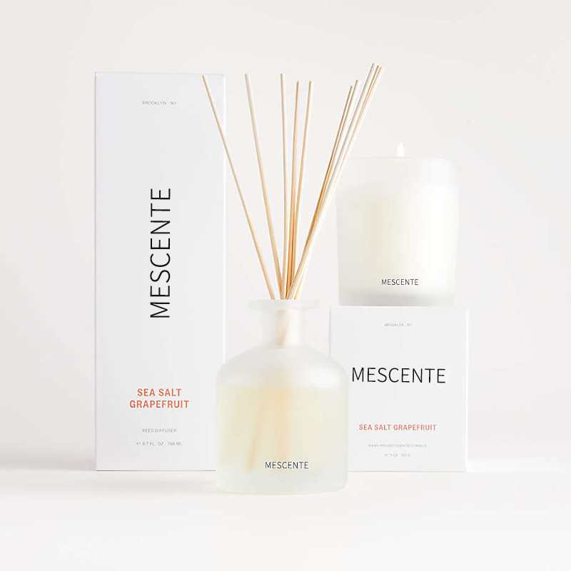 M&Scent luxury private label warna ungu set hadiah penyebar buluh aroma dengan kotak