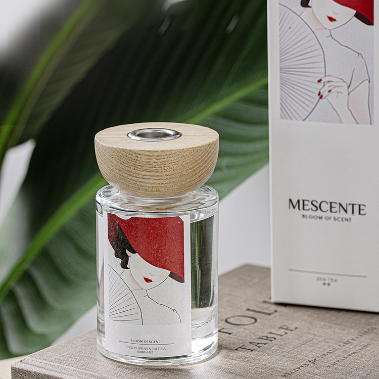 M&Scent borong set penyebar buluh kayu label peribadi botol kaca dengan penyumbat