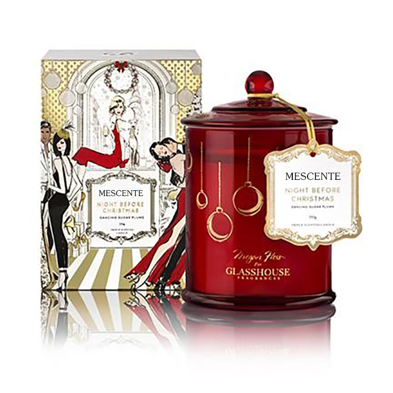 M&Scent Borong Mewah Custom Label Persendirian Balang Kubah Krismas Lilin Soya Wangi Dengan Tudung
