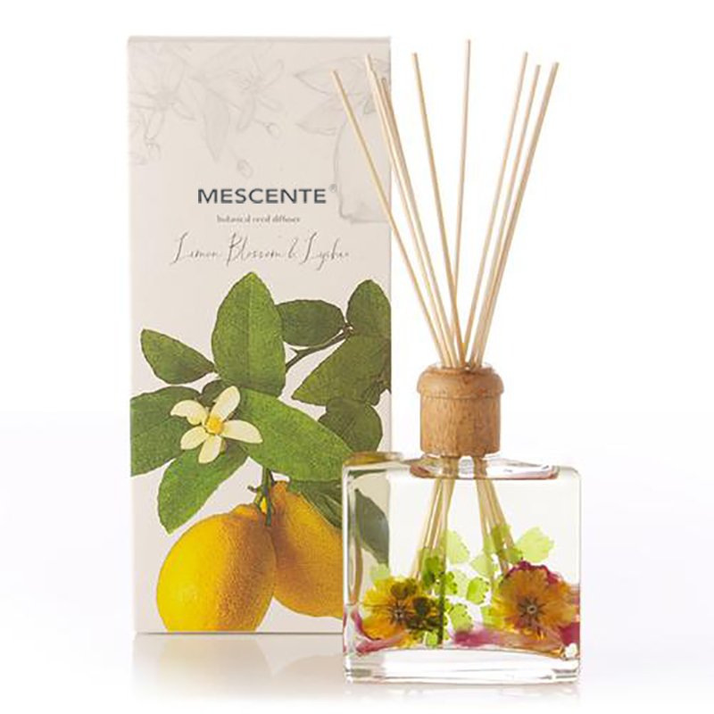 Borong High Quality Luxury Custom Private Label Flower Sola Wood Aroma Reed Diffuser With Box