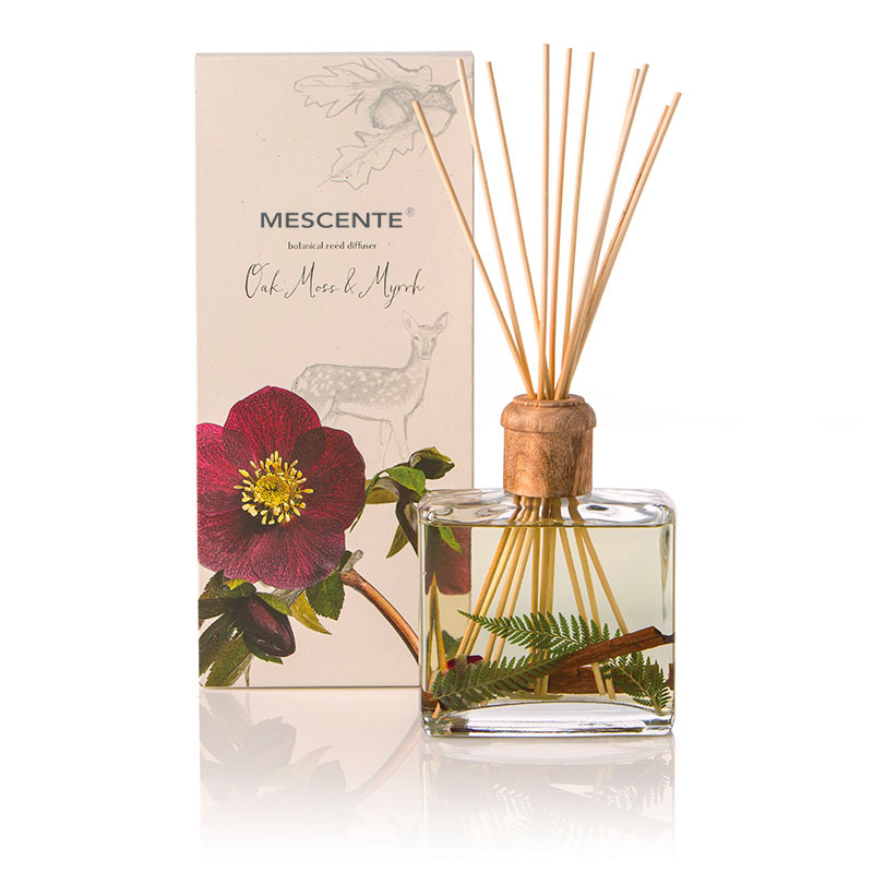 Borong High Quality Luxury Custom Private Label Flower Sola Wood Aroma Reed Diffuser With Box