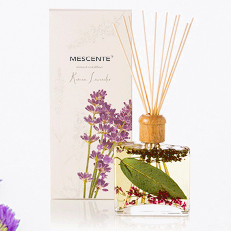 Borong High Quality Luxury Custom Private Label Flower Sola Wood Aroma Reed Diffuser With Box