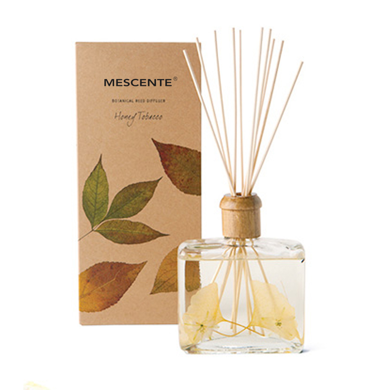 Borong High Quality Luxury Custom Private Label Flower Sola Wood Aroma Reed Diffuser With Box