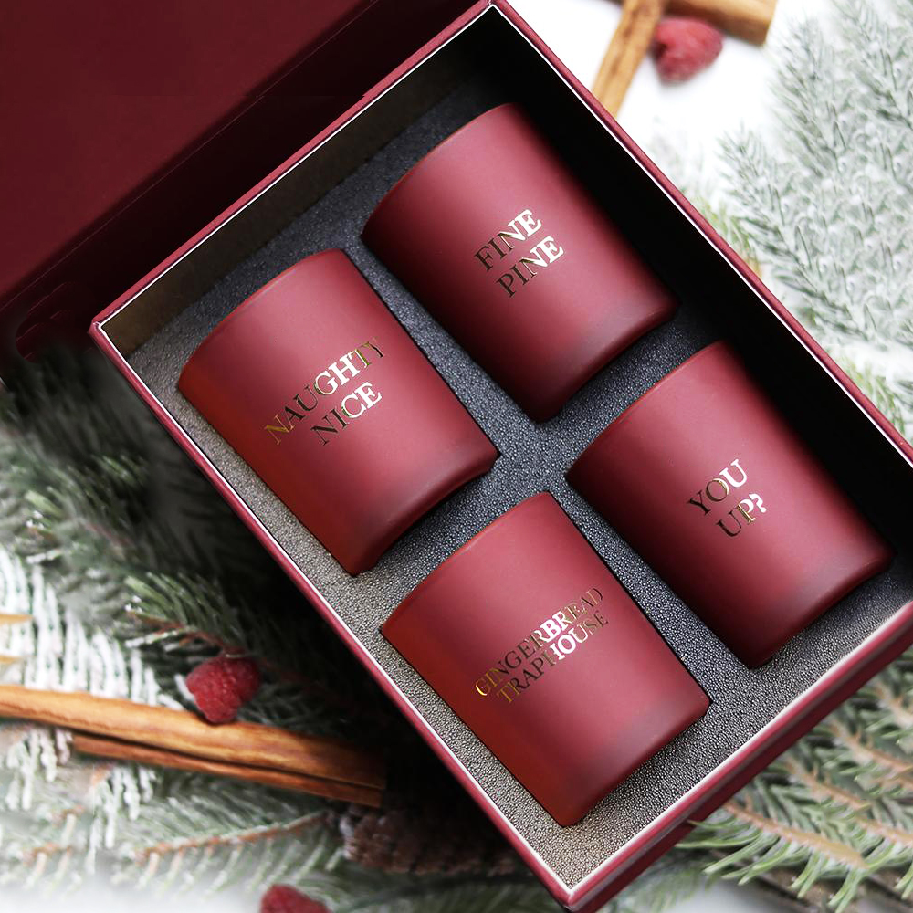Set hadiah lilin wangi aroma hiasan rumah label peribadi mewah M&Scent sebanyak 4