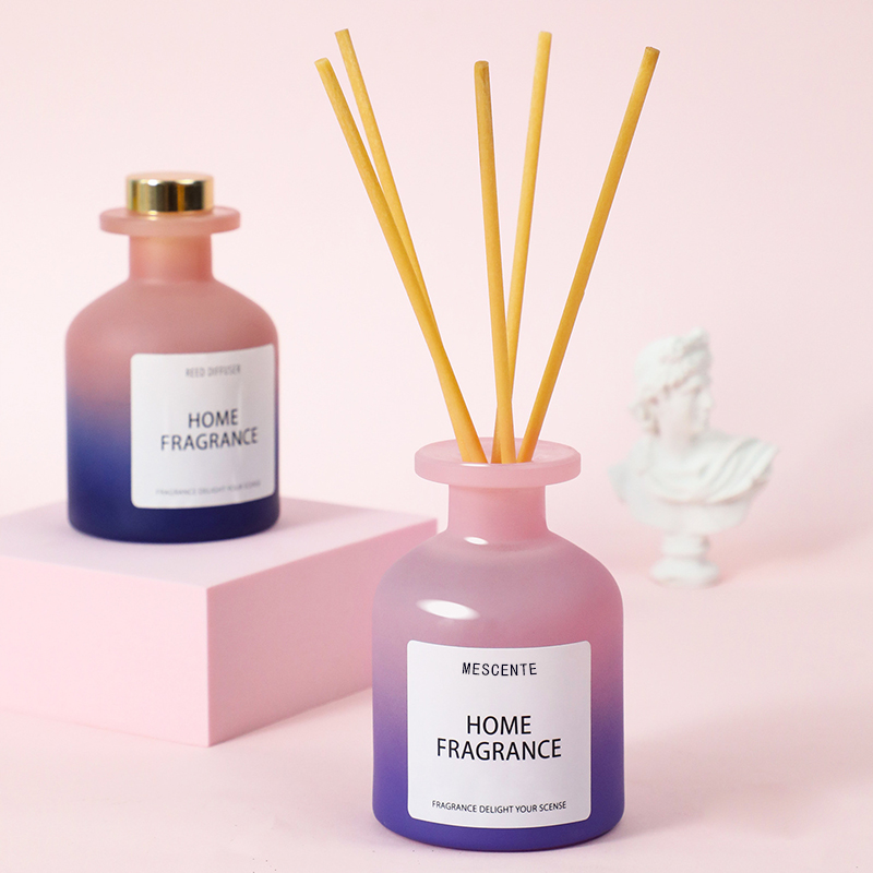 Borong Botol Kaca Unik Wangian Bunga Reed Diffuser Minyak Isi Semula Dengan Kotak Pembungkusan Set Hadiah