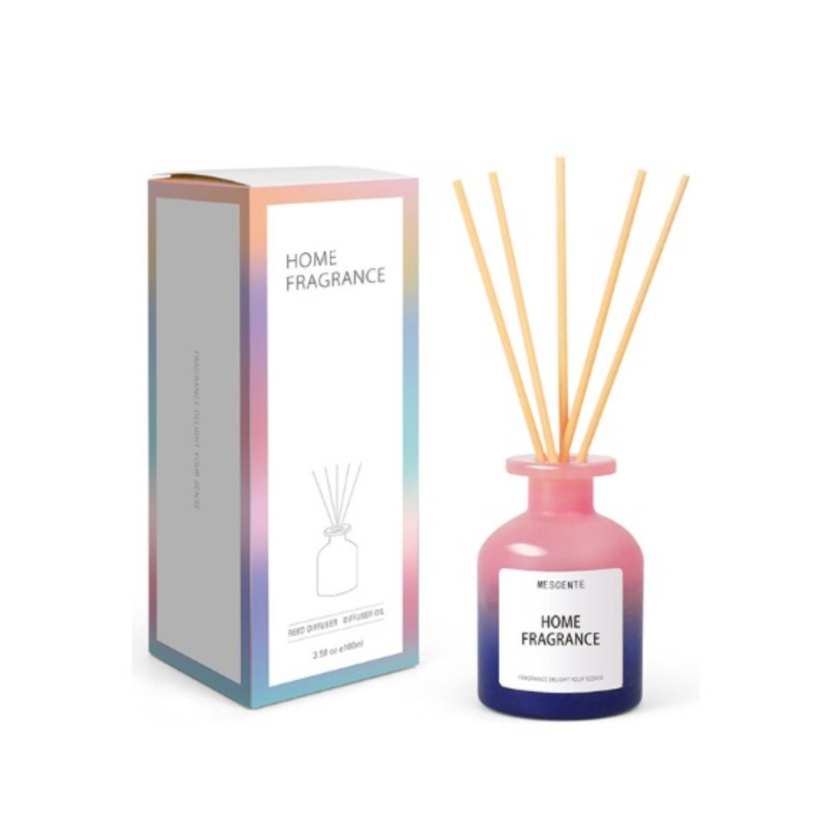 Borong Botol Kaca Unik Wangian Bunga Reed Diffuser Minyak Isi Semula Dengan Kotak Pembungkusan Set Hadiah