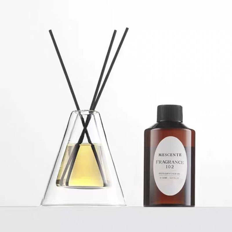 Botol Kaca Unik Essenza Hex Besar Tersuai Putih Frost Udara Tambahan Aroma Reed Diffuser Pewangi Rumah, Reed Diffusers Krismas