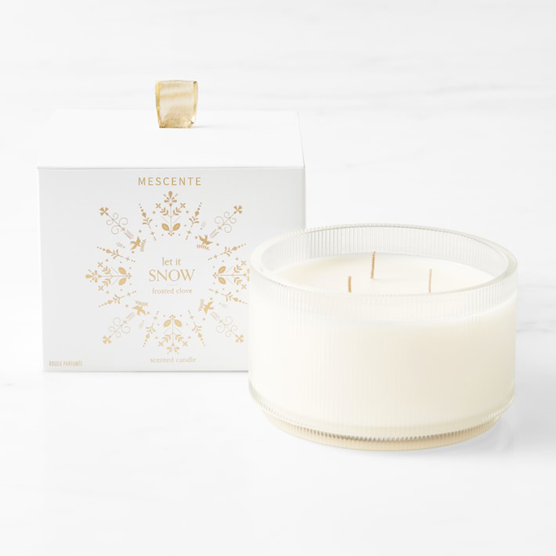 M&Scent Logo Buatan Tersuai Label Persendirian Lilin Soya Organik Kejelasan Organik Buatan Sendiri Dalam Balang Kaca