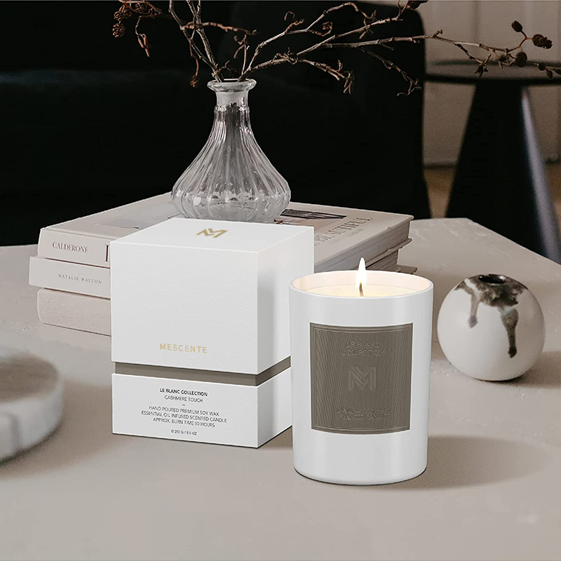 M&Scent Borong Custom Luxury Black Glass Jar Krismas Aromaterapi Soya Lilin Lilin Set