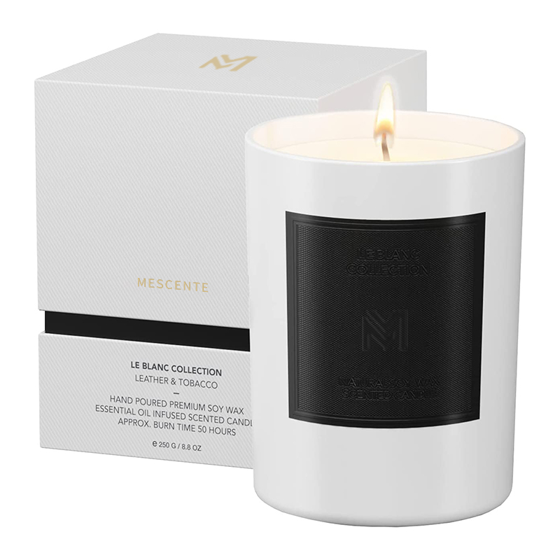 M&Scent Borong Custom Luxury Black Glass Jar Krismas Aromaterapi Soya Lilin Lilin Set