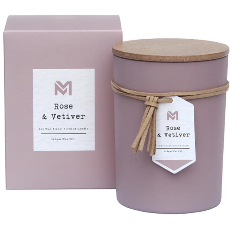 Bau M&S Borong Label Persendirian Tudung Kayu Aromaterapi Bau Lilin Soya Set Hadiah Lilin Dalam Balang Kaca