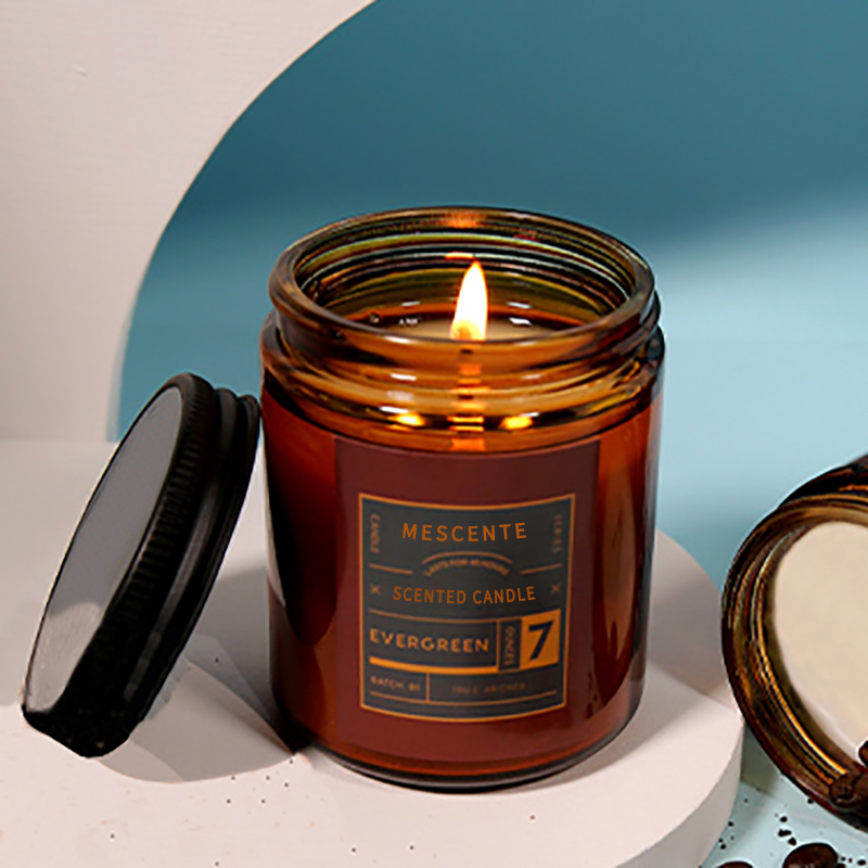 Lilin lilin soya wangi mewah label peribadi M&Scent dengan penutup