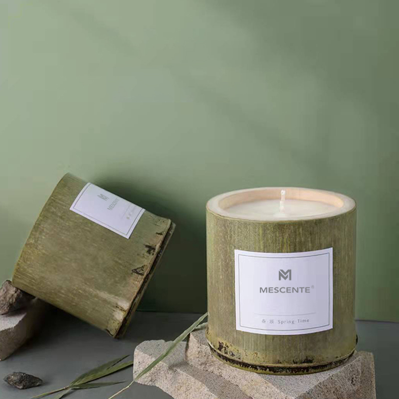 M&Scent lilin pemegang lilin kayu mewah label peribadi wangi dengan kotak