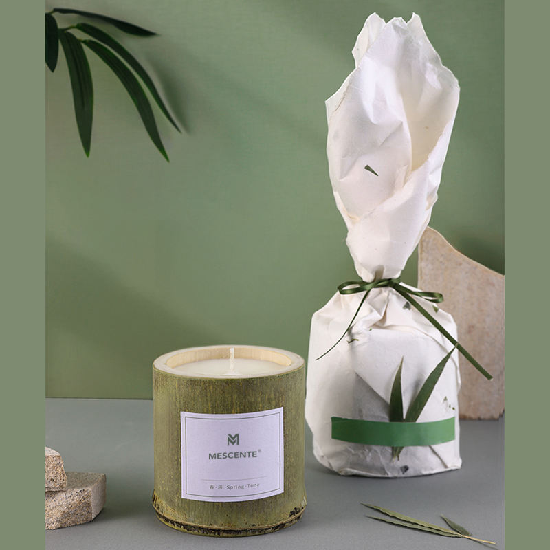 M&Scent lilin pemegang lilin kayu mewah label peribadi wangi dengan kotak