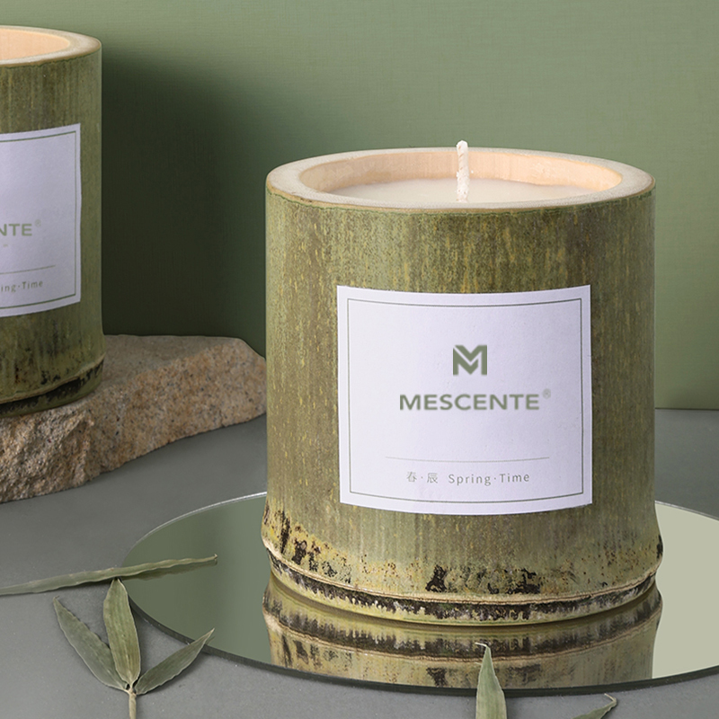 M&Scent lilin pemegang lilin kayu mewah label peribadi wangi dengan kotak