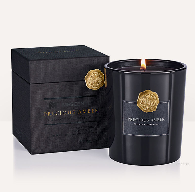 M&Scent mewah label peribadi mewah balang kaca hiasan lilin soya wangi
