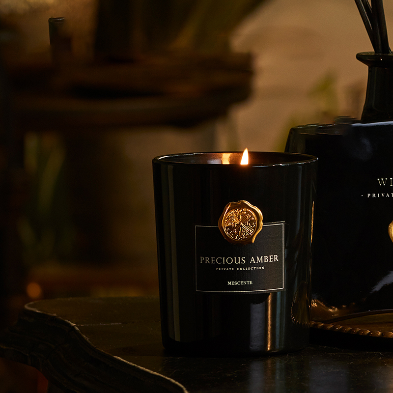 M&Scent mewah label peribadi mewah balang kaca hiasan lilin soya wangi