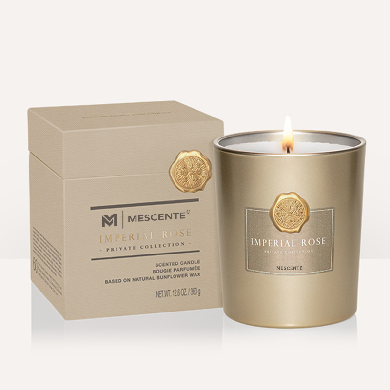 M&Scent mewah label peribadi mewah balang kaca hiasan lilin soya wangi
