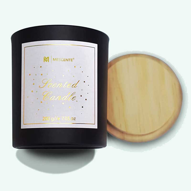 M&Scent Logo Tersuai Botol Kaca Kristal Bulat Mini Lilin Wangi Lilin Soya Kopi Kuat dengan Kotak secara Pukal