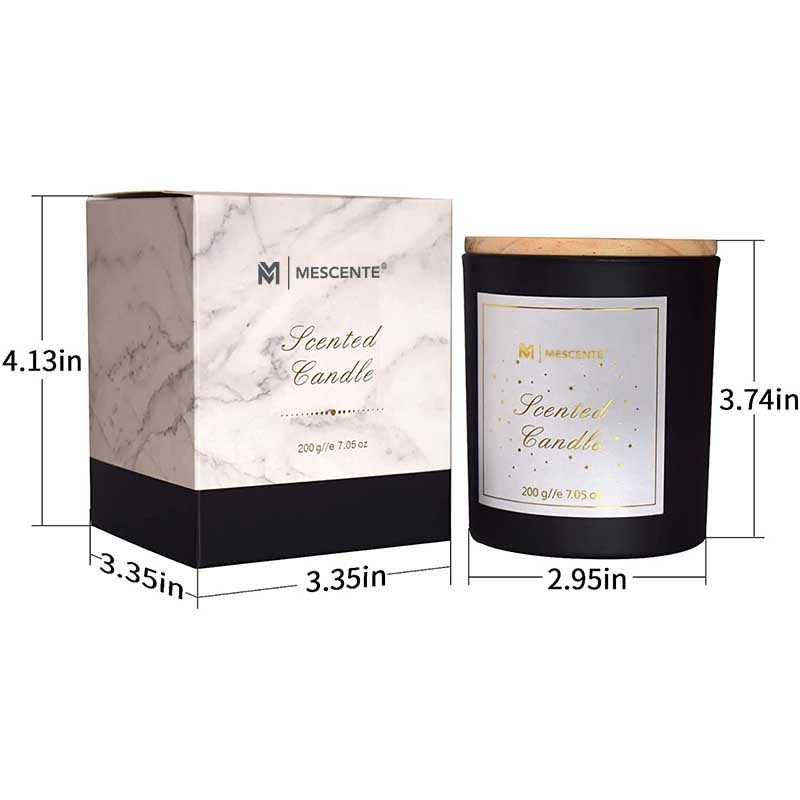 M&Scent Logo Tersuai Botol Kaca Kristal Bulat Mini Lilin Wangi Lilin Soya Kopi Kuat dengan Kotak secara Pukal