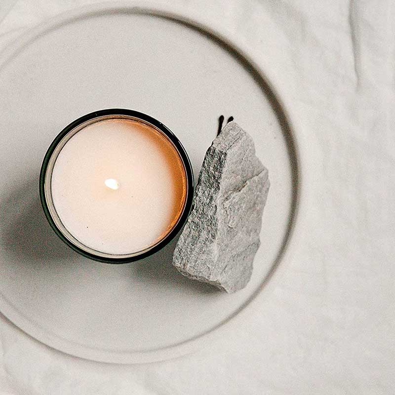 M&Scent Logo Tersuai Botol Kaca Kristal Bulat Mini Lilin Wangi Lilin Soya Kopi Kuat dengan Kotak secara Pukal