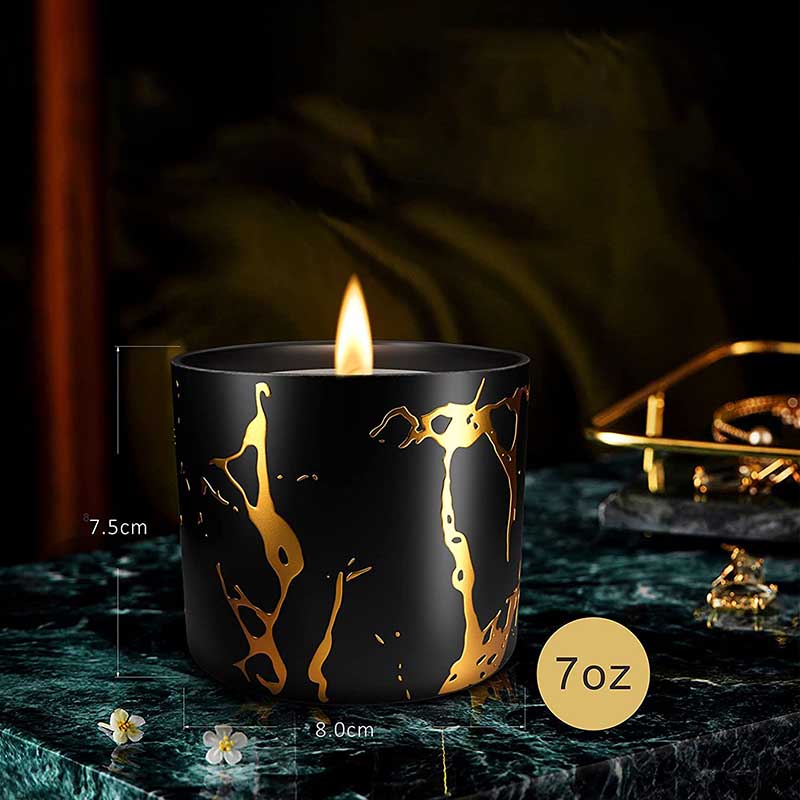 Set Hadiah Lilin Beraroma Lilin Emas Buatan Tangan Saiz Besar Mewah Peribadi Hiasan Rumah Seramik Peribadi Bijirin Lilin Emas
