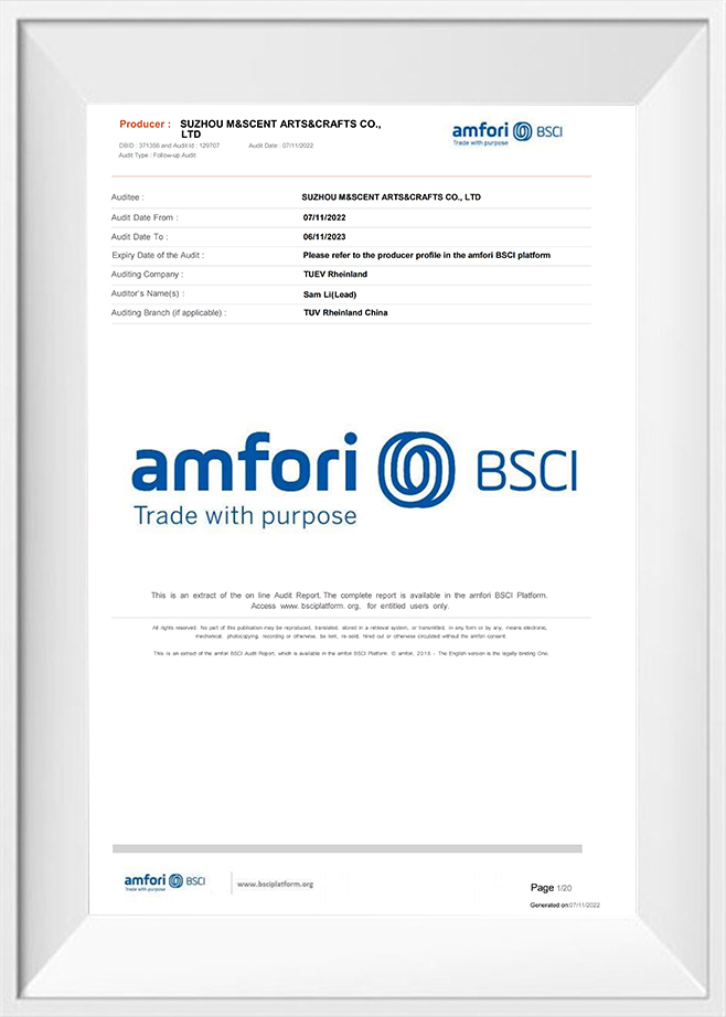 Laporan audit ringkasan M&Scent BSCI