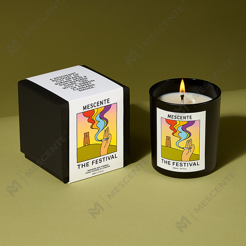 M&Scent Wholesale Luxury Custom Private Label Buatan Tangan Krismas Aroma Kristal Lilin Lilin Soya