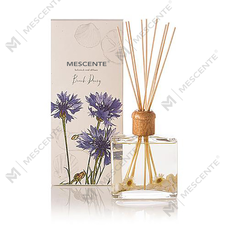Borong High Quality Luxury Custom Private Label Flower Sola Wood Aroma Reed Diffuser With Box