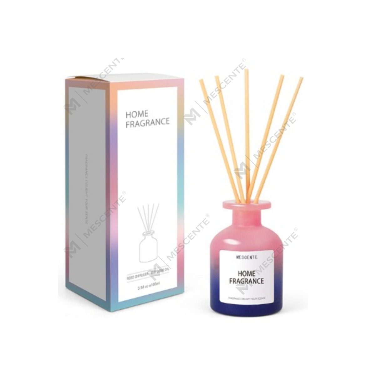 Borong Botol Kaca Unik Wangian Bunga Reed Diffuser Minyak Isi Semula Dengan Kotak Pembungkusan Set Hadiah