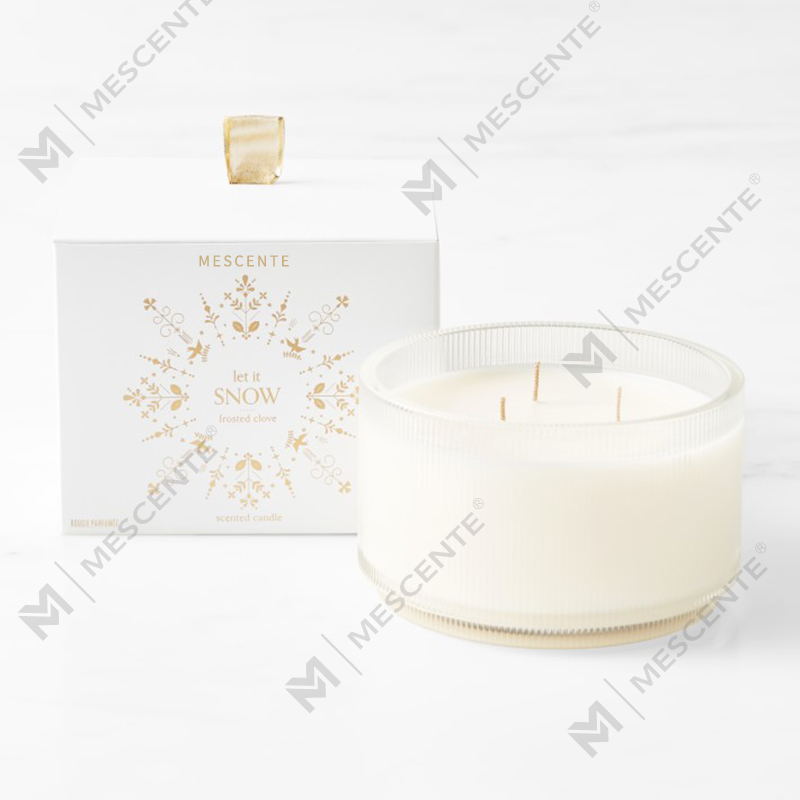 M&Scent Logo Buatan Tersuai Label Persendirian Lilin Soya Organik Kejelasan Organik Buatan Sendiri Dalam Balang Kaca