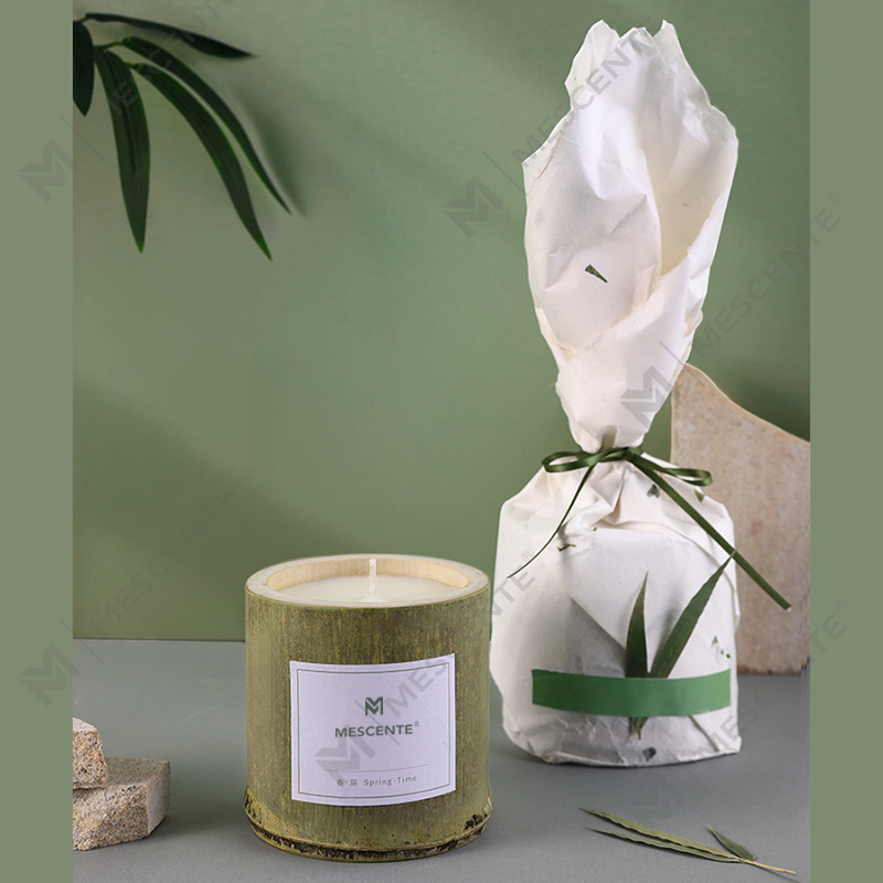 M&Scent lilin pemegang lilin kayu mewah label peribadi wangi dengan kotak
