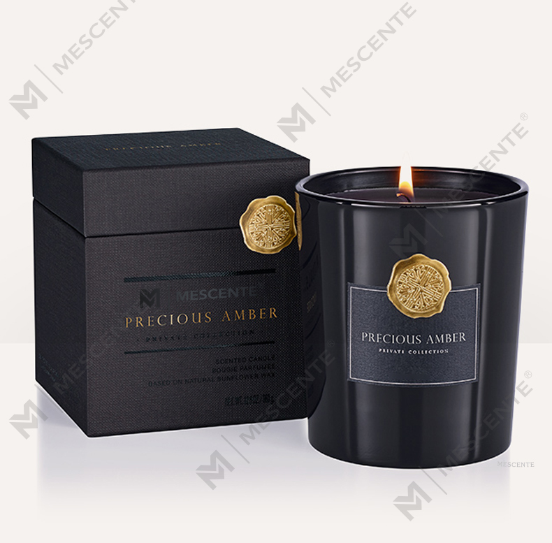 M&Scent mewah tersuai label peribadi balang kaca hiasan lilin soya wangi