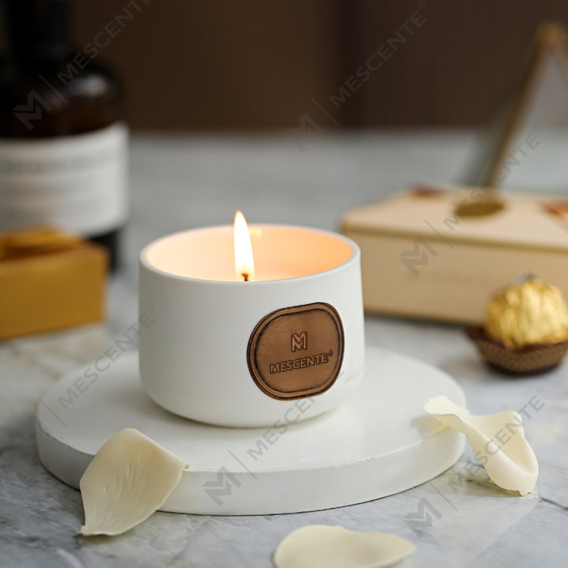 Set hadiah lilin lilin kelapa wangi seramik label peribadi M&Scent