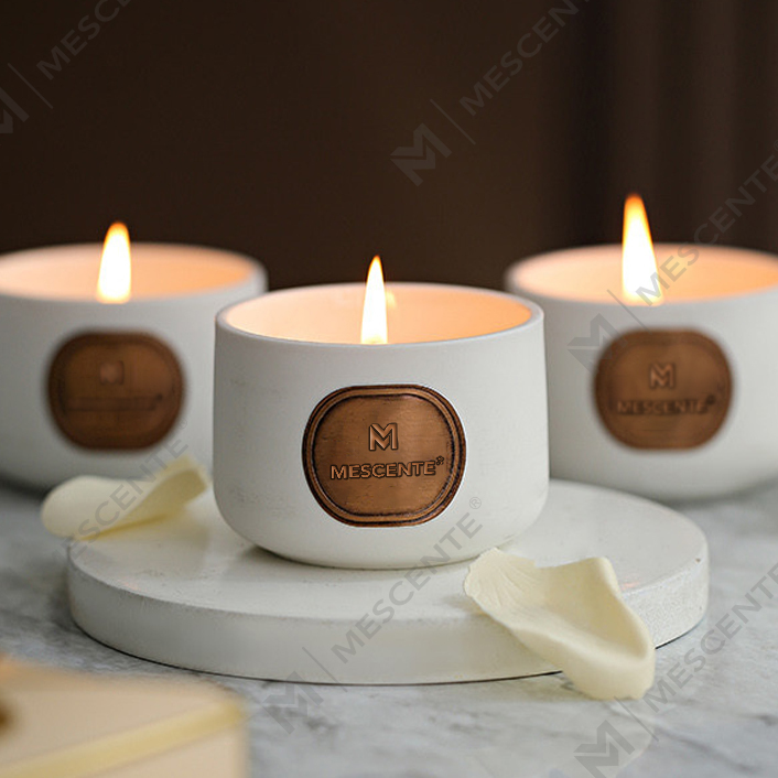 Set hadiah lilin lilin kelapa wangi seramik label peribadi M&Scent