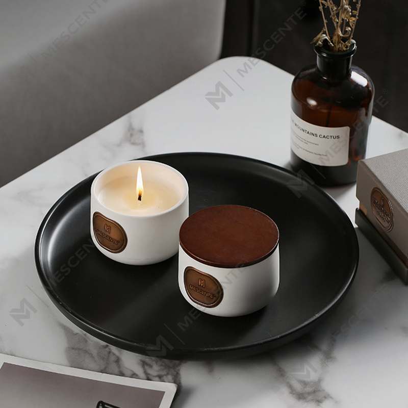 Set hadiah lilin lilin kelapa wangi seramik label peribadi M&Scent