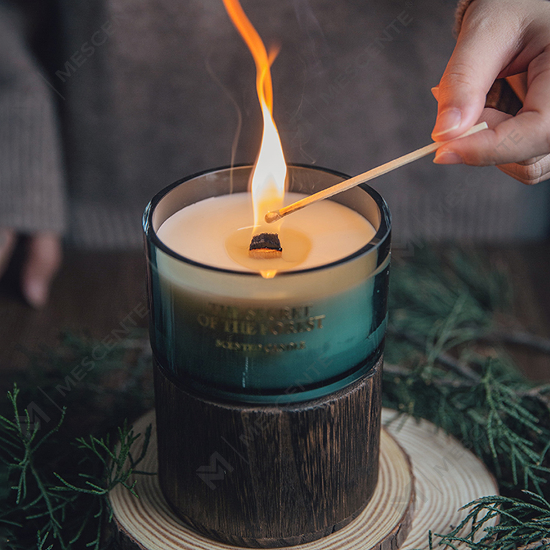Balang kaca tersuai M&Scent tempahan pukal lilin lilin soya wangi dengan kristal