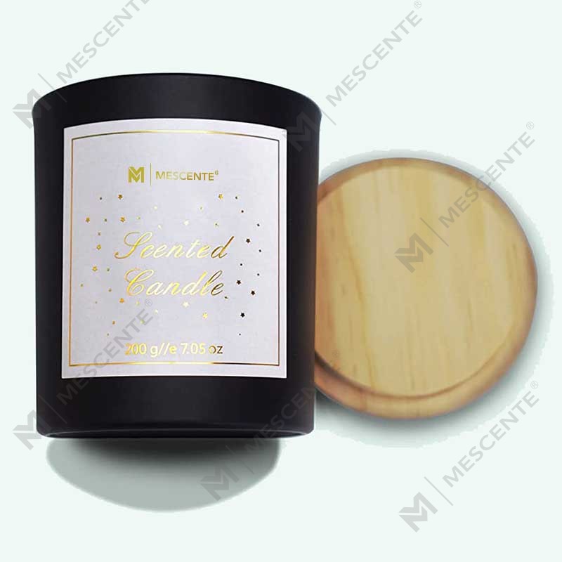 M&Scent Logo Tersuai Botol Kaca Kristal Bulat Mini Lilin Wangi Lilin Soya Kopi Kuat dengan Kotak secara Pukal