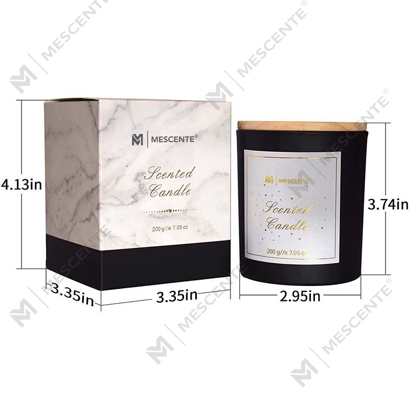 M&Scent Logo Tersuai Botol Kaca Kristal Bulat Mini Lilin Wangi Lilin Soya Kopi Kuat dengan Kotak secara Pukal