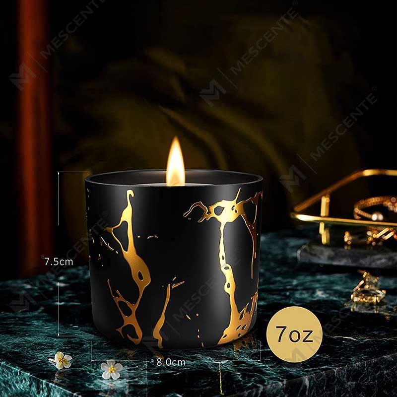 Set Hadiah Lilin Beraroma Lilin Emas Buatan Tangan Saiz Besar Mewah Peribadi Peribadi Seramik Hiasan Rumah Bijirin Lilin Emas