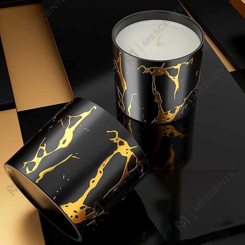 Set Hadiah Lilin Beraroma Lilin Emas Buatan Tangan Saiz Besar Mewah Peribadi Peribadi Seramik Hiasan Rumah Bijirin Lilin Emas