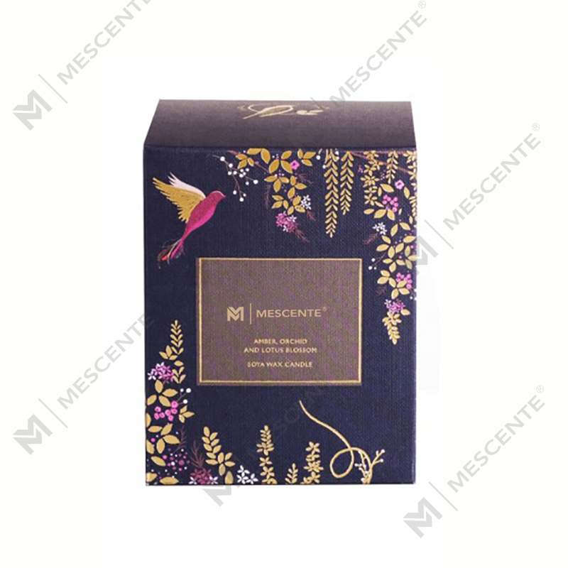 Label Peribadi Lilin Sumbu Kayu Hitam Diperibadikan Mewah Dengan Kristal