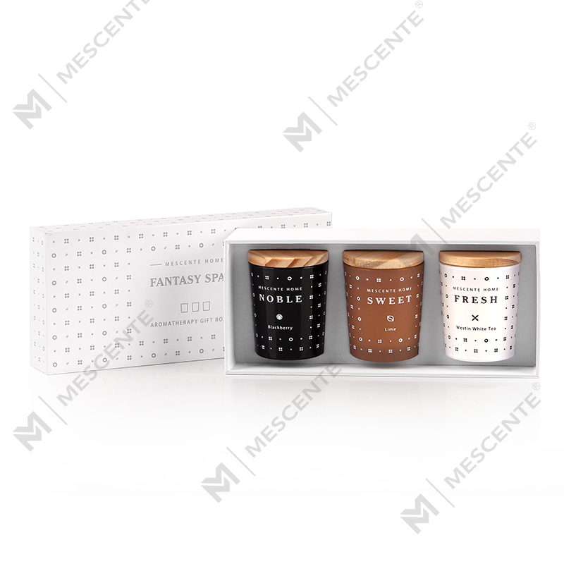 M23352 Set lilin Aromaterapi Lilin Soya Isi Rumah 3 Pek