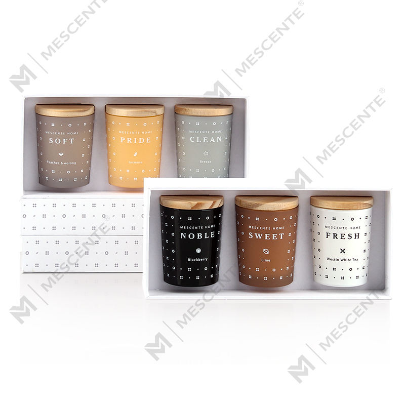 M23352 Set lilin Aromaterapi Lilin Soya Isi Rumah 3 Pek
