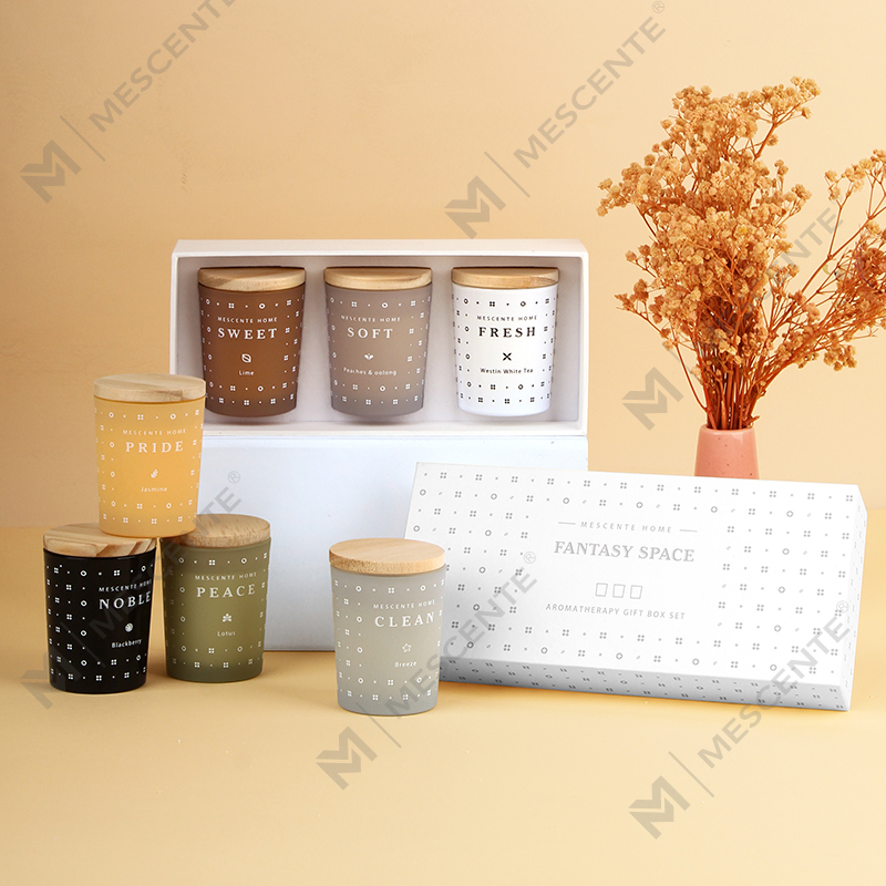 M23352 Set lilin Aromaterapi Lilin Soya Isi Rumah 3 Pek