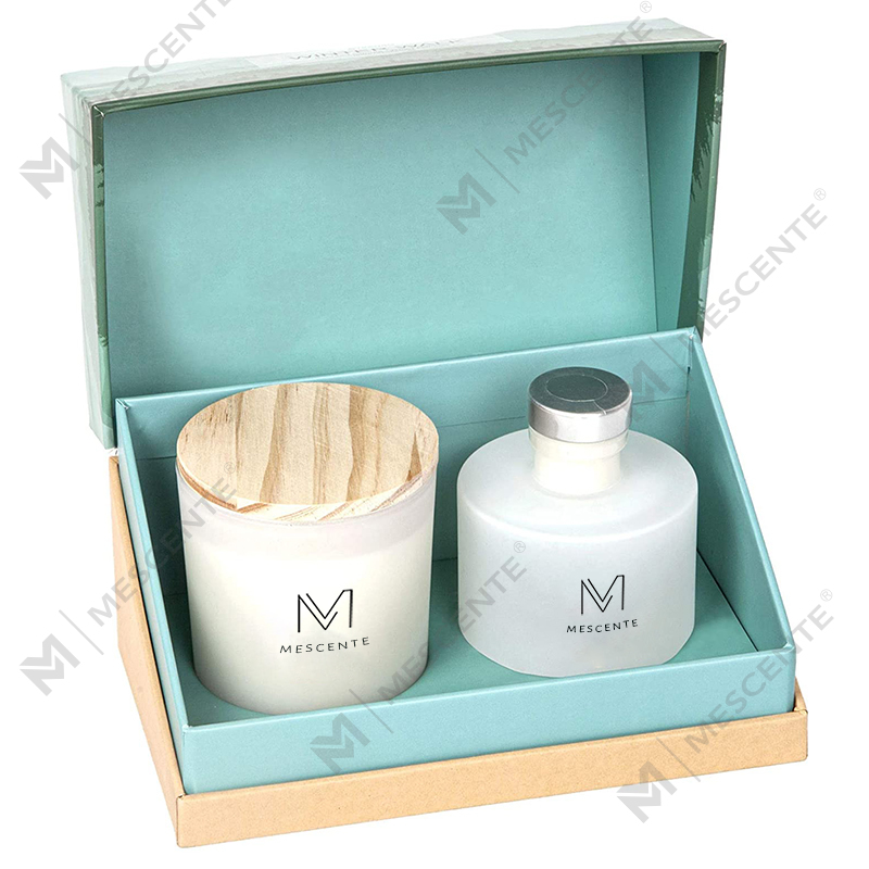 M&Scent Luxury Personalized Private Label Dekor Musim Gugur Aroma Lilin Soya Wangi Set Hadiah Penyebar Reed